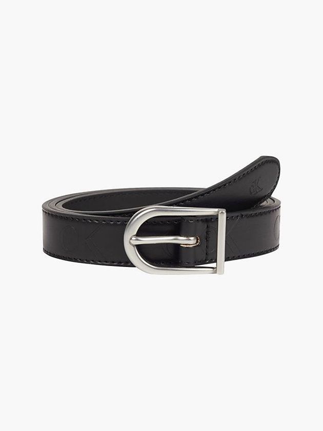 Calvin Klein USA Leather Logo Womens Belt Black 8609412-EI